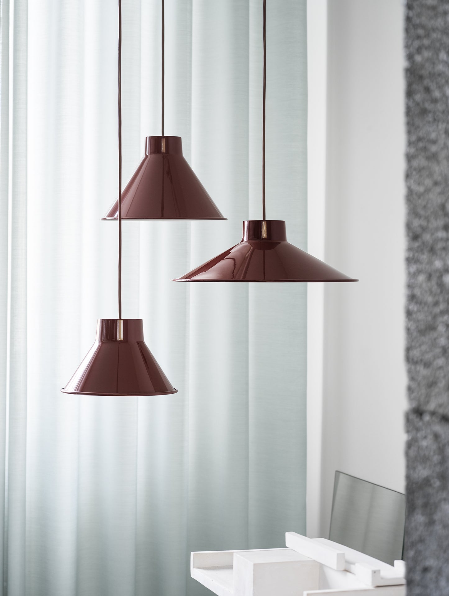 Top Pendant Lamp Family by Muuto - Deep Red Colour