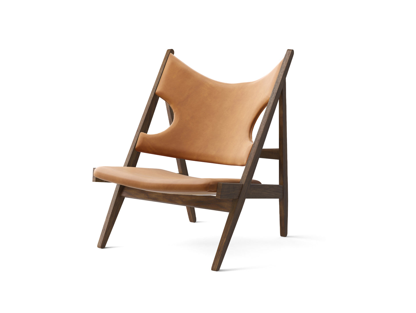 Knitting Chair - Upholstered by Menu - Walnut Base / Dune Cognac Leather