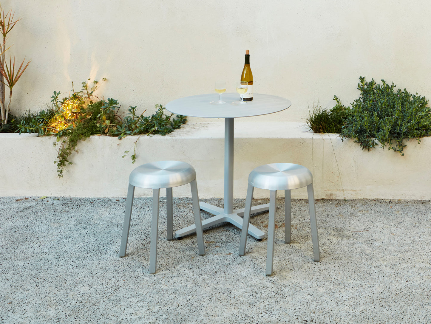 Za Small Stool by Emeco - Hand Brushed Aluminium