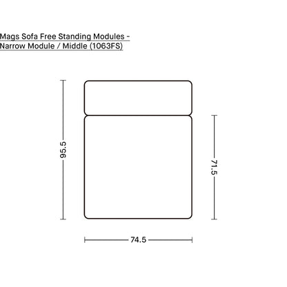 Mags Sofa - Free Standing Modules by HAY - Narrow Module / Middle (1063FS)