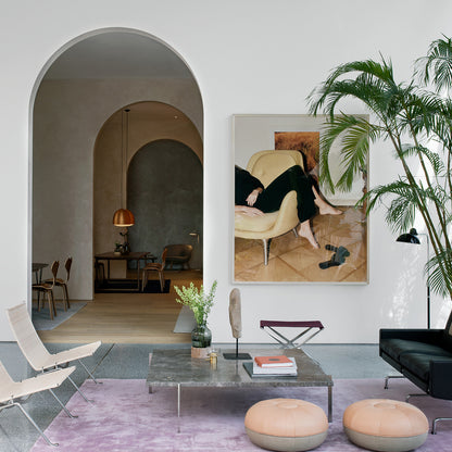 PK61A Coffee Table by Fritz Hansen - Grey Brown Marble Honed