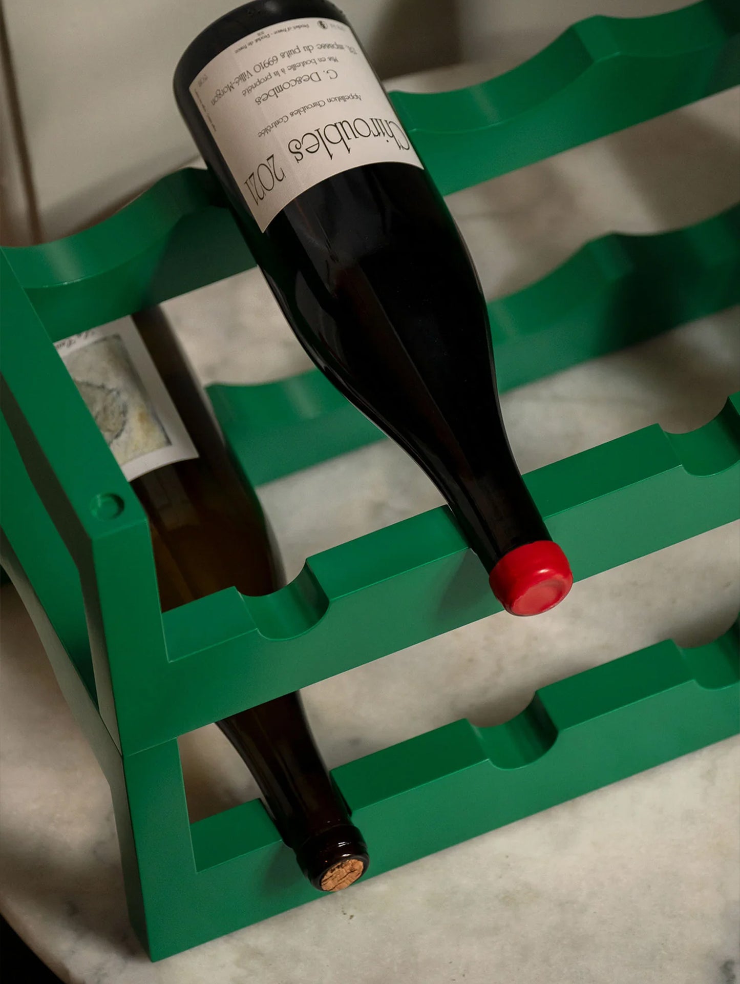 Silo Wine Rack by Massproductions - Pea Green Stained Ash