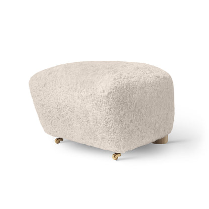 The Tired Man Ottoman by Audo Copenhagen - Natural Oak Base / Sheepskin Moonlight