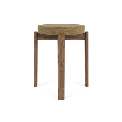 Passage Stool Upholstered by Audo Copenhagen - Walnut Base / Barnum Boucle Gold  05