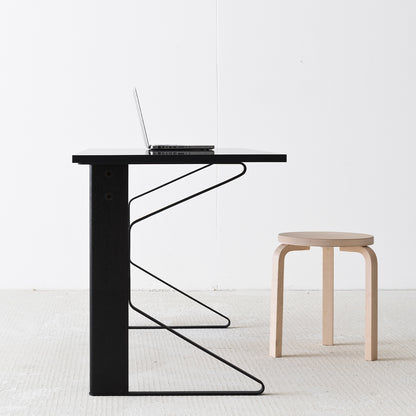 Kaari Desk by Artek - Black Gloss HPL Tabletop / Black Lacquered Oak Base