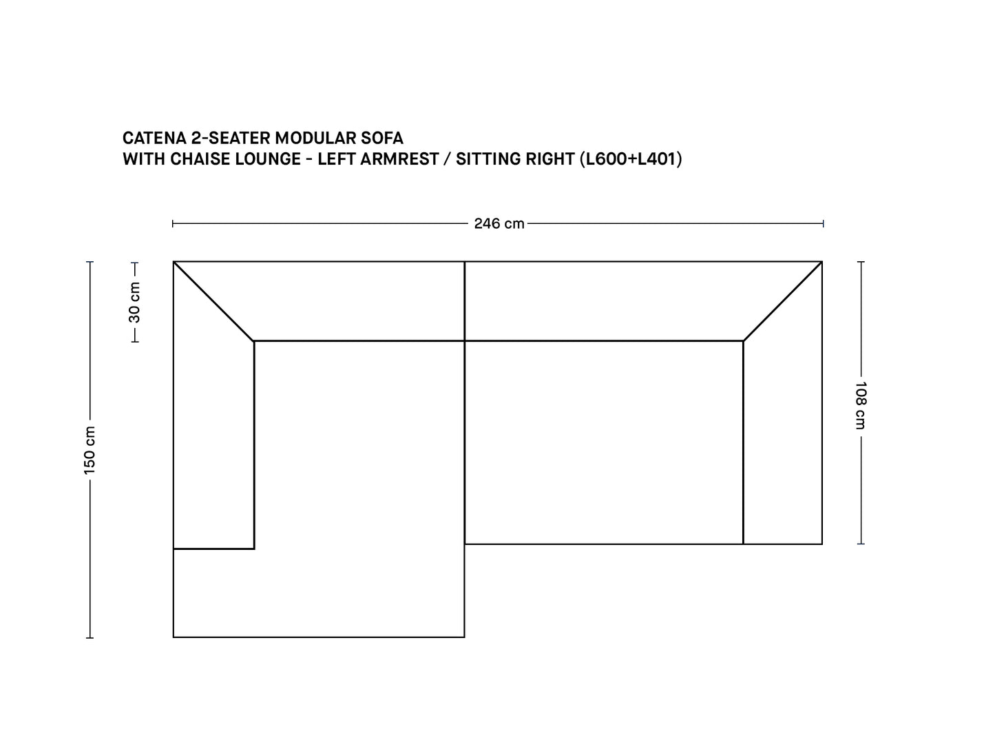 Catena 2-Seater Modular Sofa