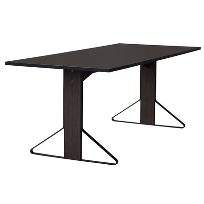Kaari Table Rectangular by Artek - 200 x 85 cm (REB 001) / Linoleum Black Tabletop / Black Lacquered Oak Base