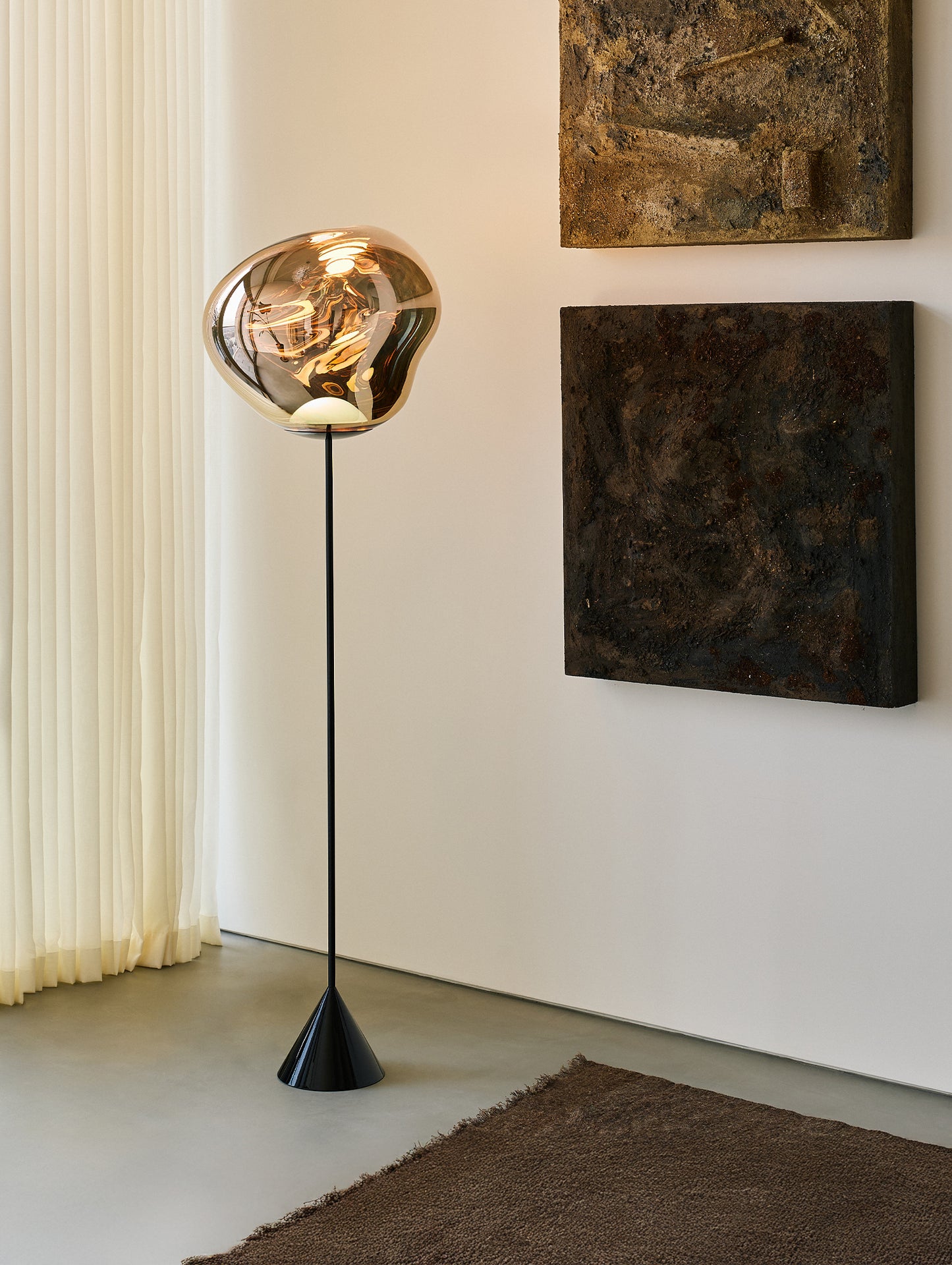 Melt LED Cone Slim Floor Lamp by Tom Dixon - Gold