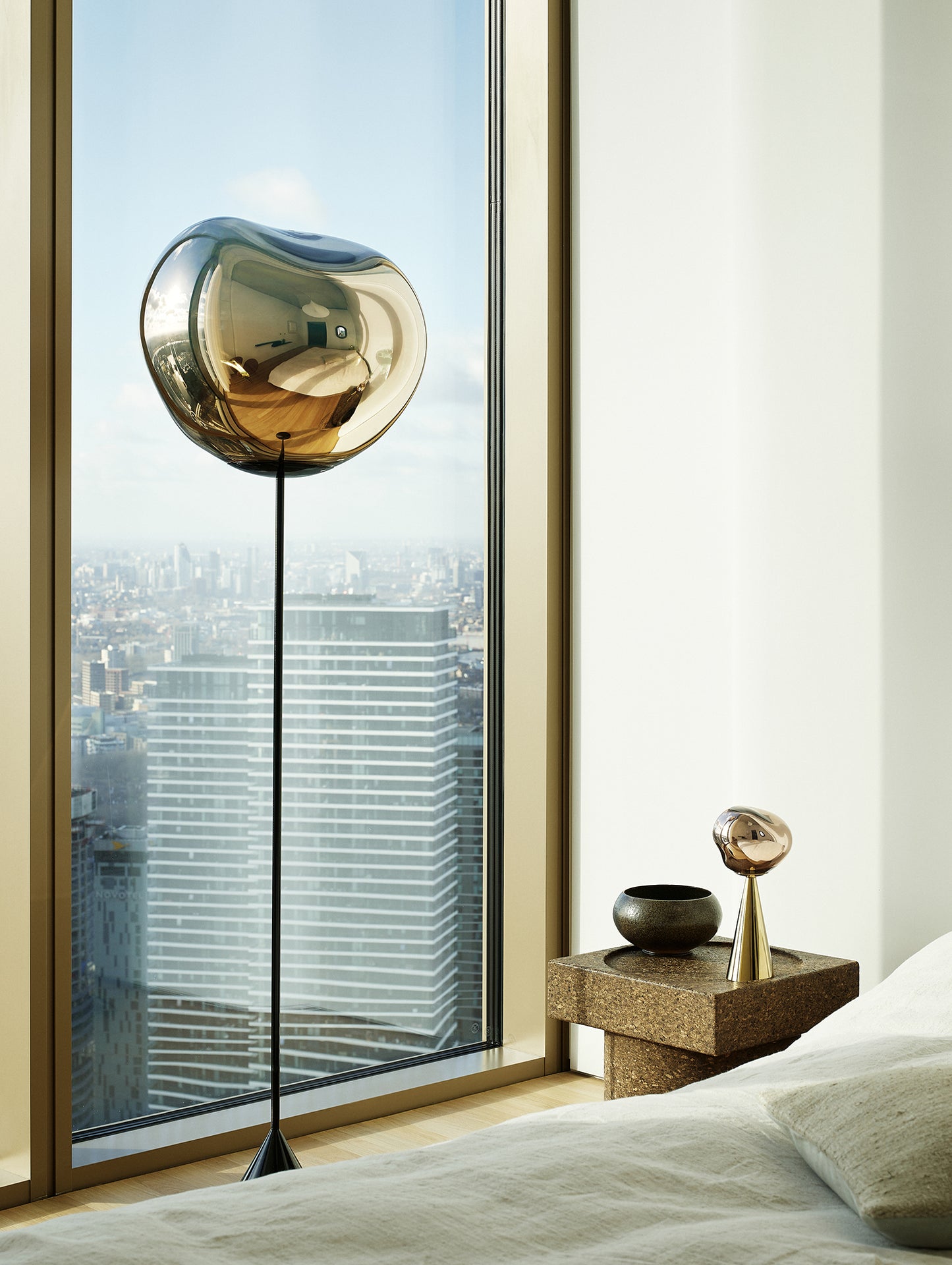Melt LED Cone Slim Floor Lamp by Tom Dixon - Gold