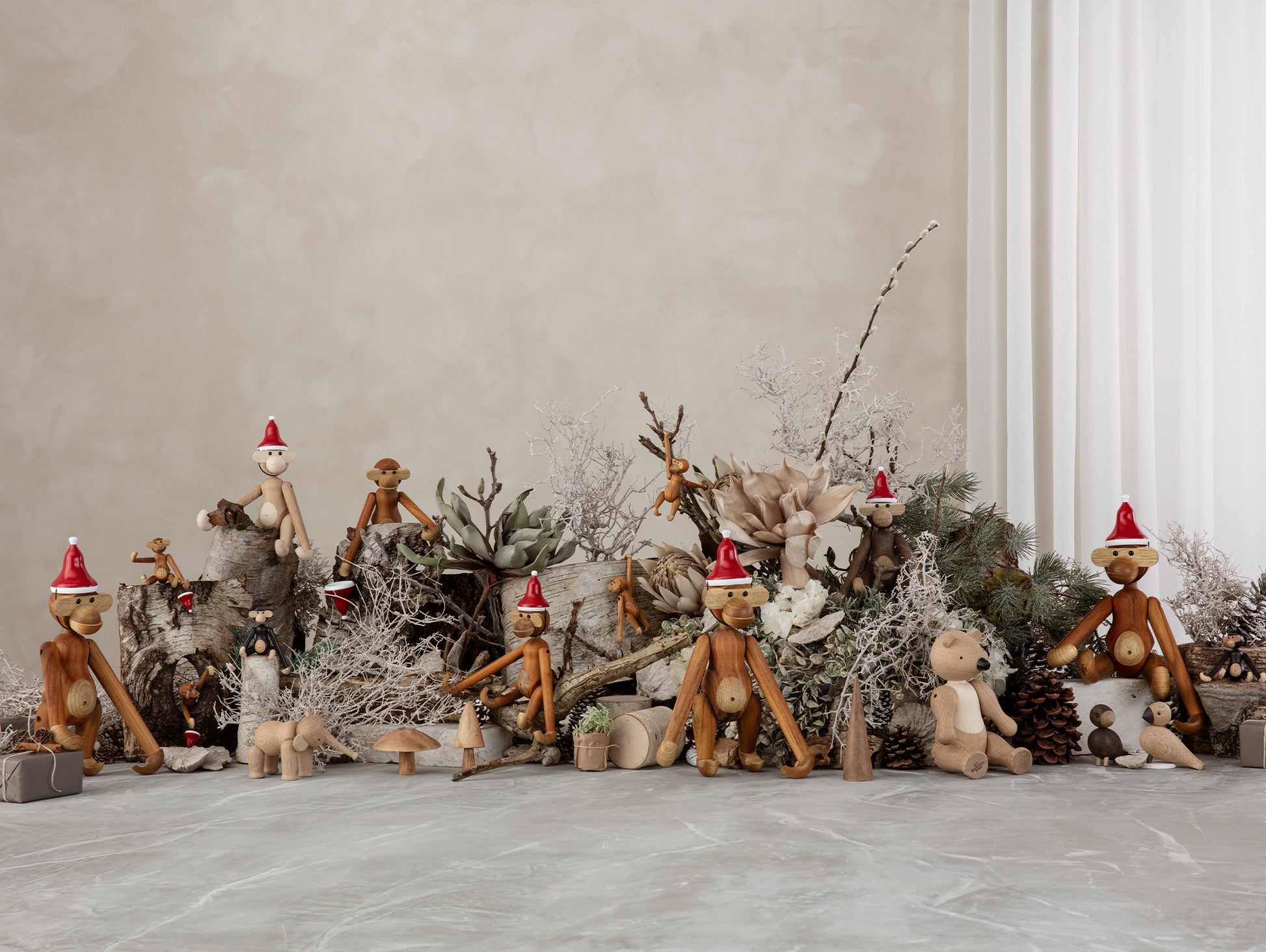 Santa's Cap for Wooden Monkey by Kay Bojesen
