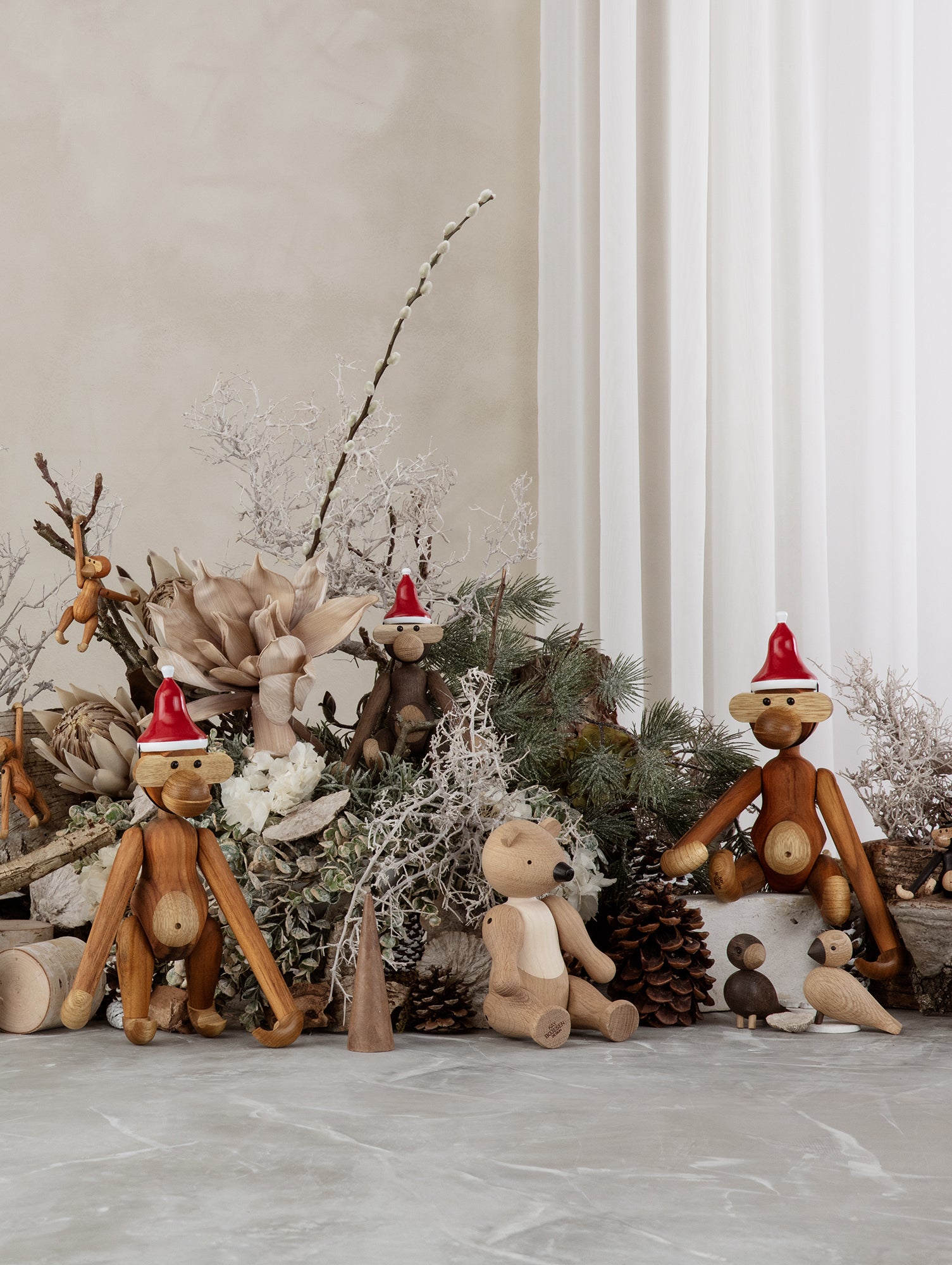 Santa's Cap for Wooden Monkey by Kay Bojesen