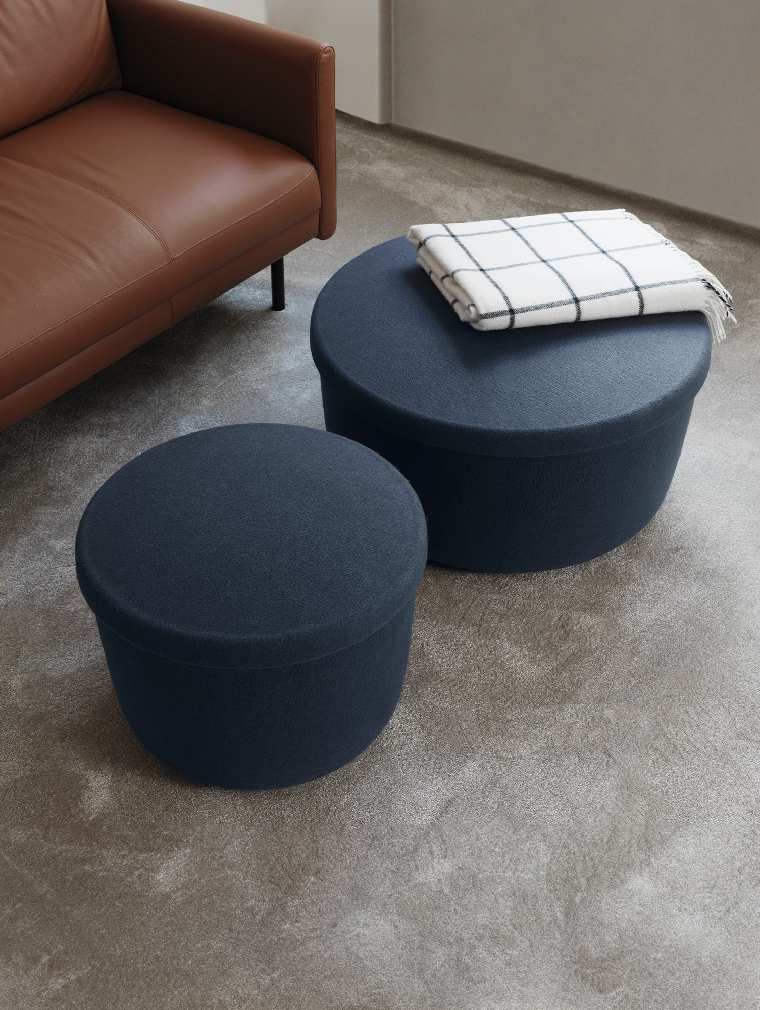 Hide Storage Pouf by Normann Copenhagen - Steel Blue