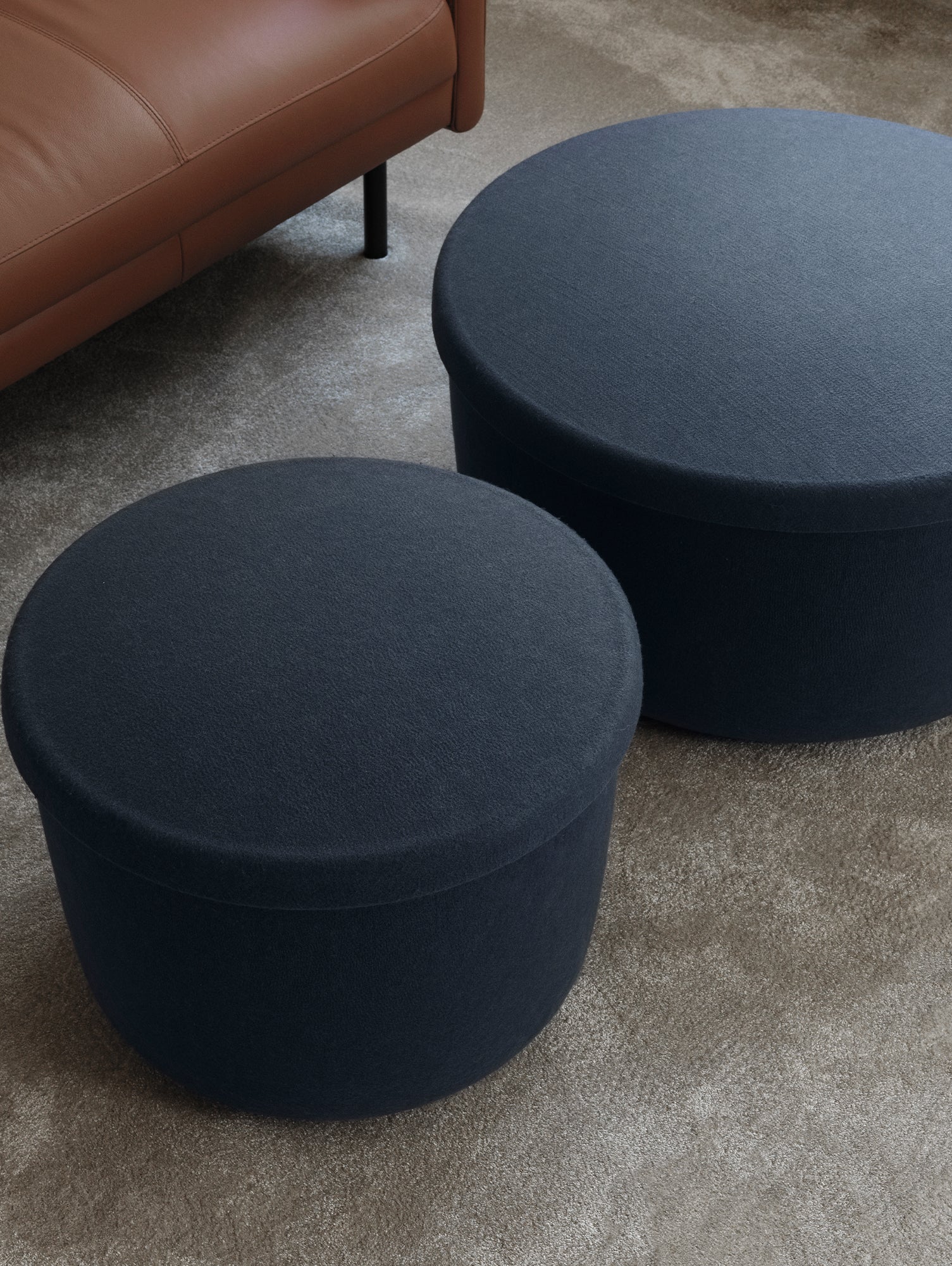 Hide Storage Pouf by Normann Copenhagen - Steel Blue