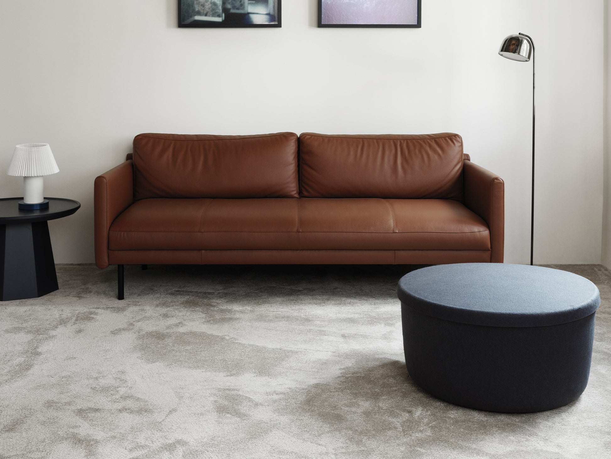 Hide Storage Pouf by Normann Copenhagen - Large / Steel Blue