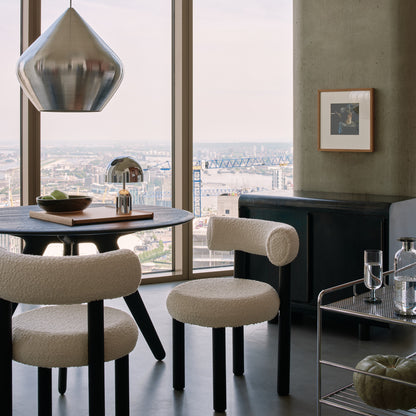 Slab Round Dining Table by Tom Dixon - 120 cm / Black Lacquered Oak