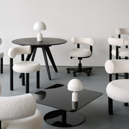 Slab Round Dining Table by Tom Dixon - 120 cm / Black Lacquered Oak