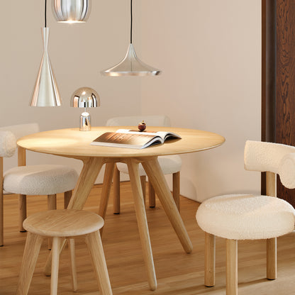 Slab Round Dining Table by Tom Dixon -  Lacquered Oak