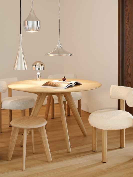 Slab Round Dining Table by Tom Dixon -  Lacquered Oak