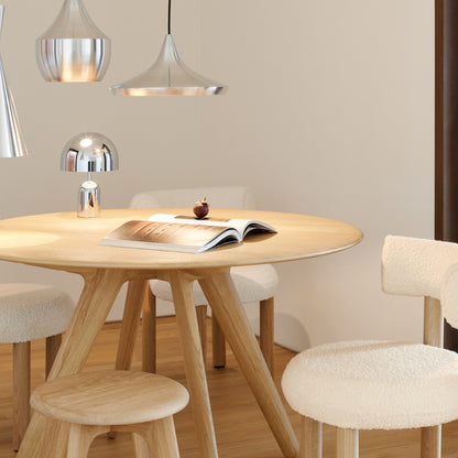 Slab Round Dining Table by Tom Dixon - 120 cm / Lacquered Oak