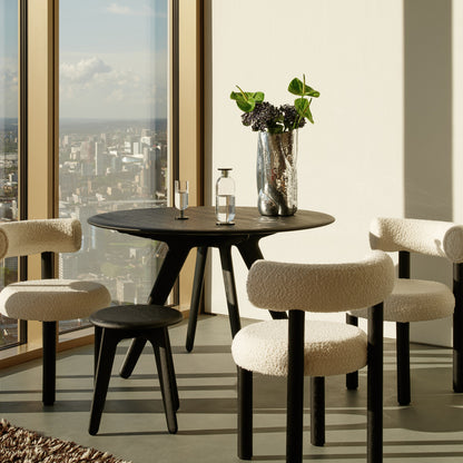 Slab Round Dining Table by Tom Dixon - 120 cm / Black Lacquered Oak