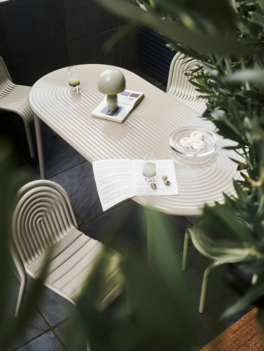 Groove Obround Table by Tom Dixon - Putty