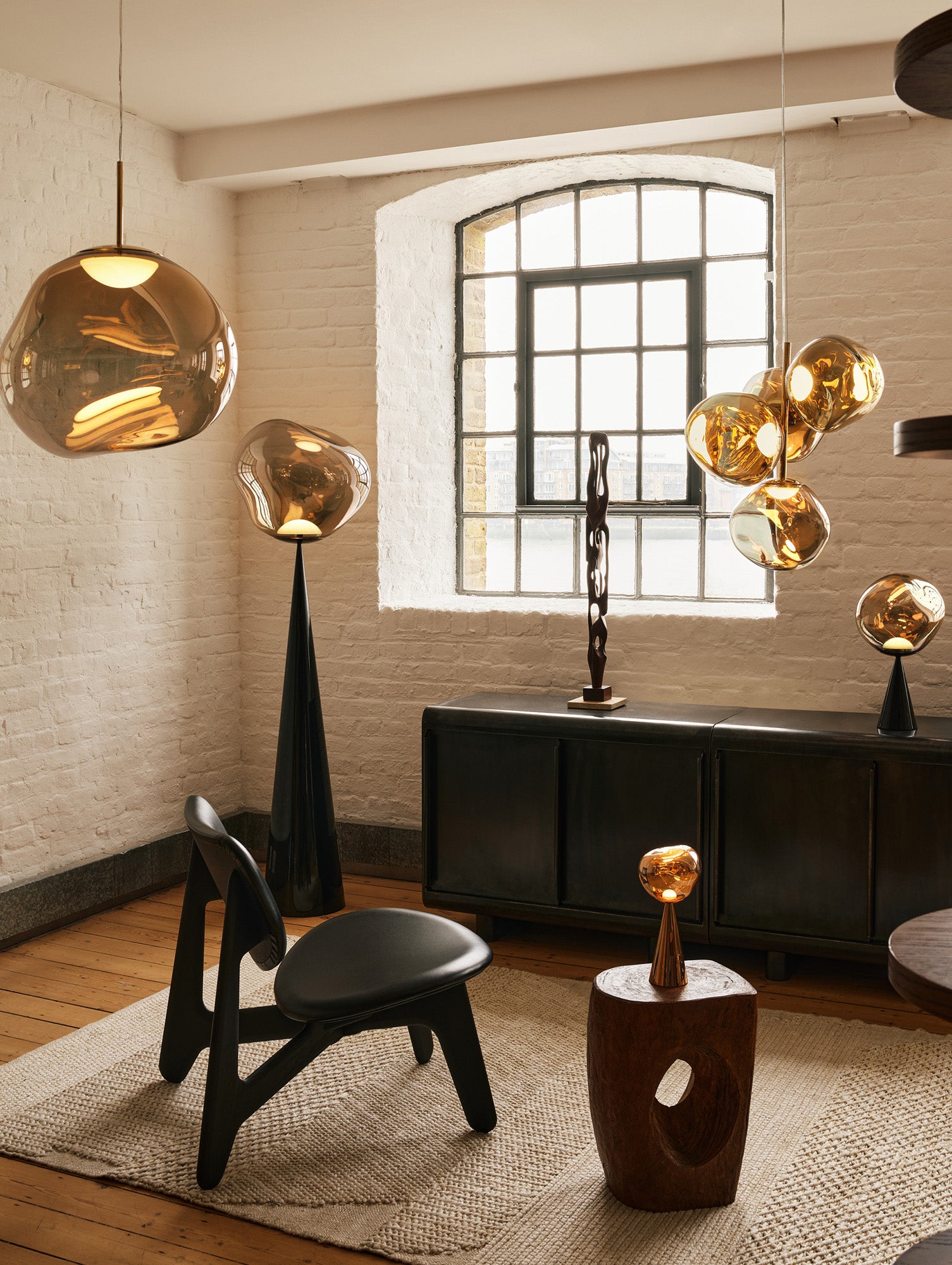 Melt LED Cone Fat Floor Lamp by Tom Dixon- Black / Bronze