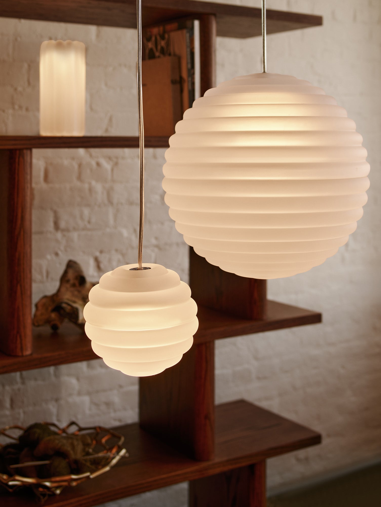 Press Mini Sphere LED Pendant Light (Frosted) by Tom Dixon