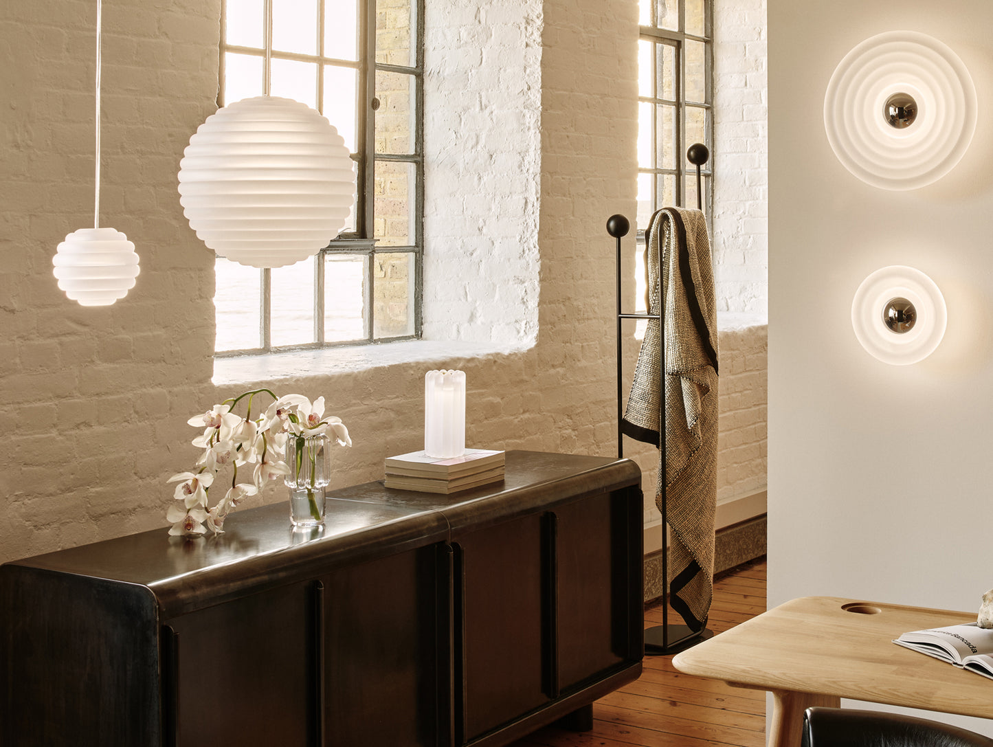 Press Sphere LED Pendant Light (Frosted) by Tom Dixon
