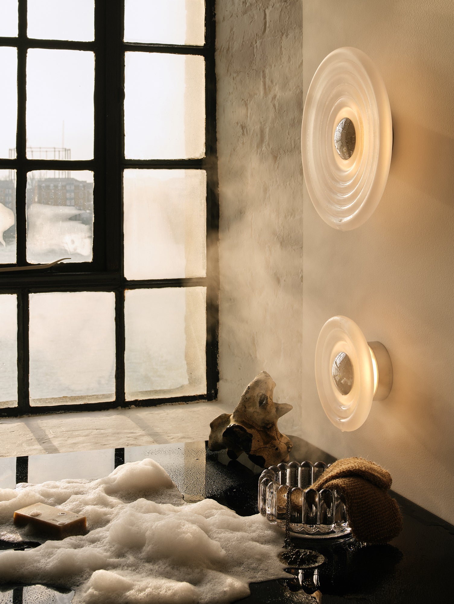 Press Mini Surface LED Wall Lamp (Frosted) by Tom Dixon 