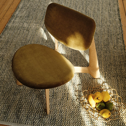 Slab Lounge Chair by Tom Dixon - Natural Oak / Royal Velvet 162