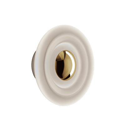 Press Mini Surface LED Wall Lamp (Frosted) by Tom Dixon - Gold Cap