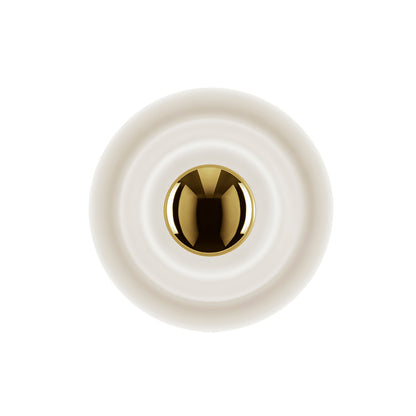 Press Mini Surface LED Wall Lamp (Frosted) by Tom Dixon - Gold Cap