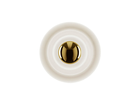 Press Mini Surface LED Wall Lamp (Frosted) by Tom Dixon - Gold Cap