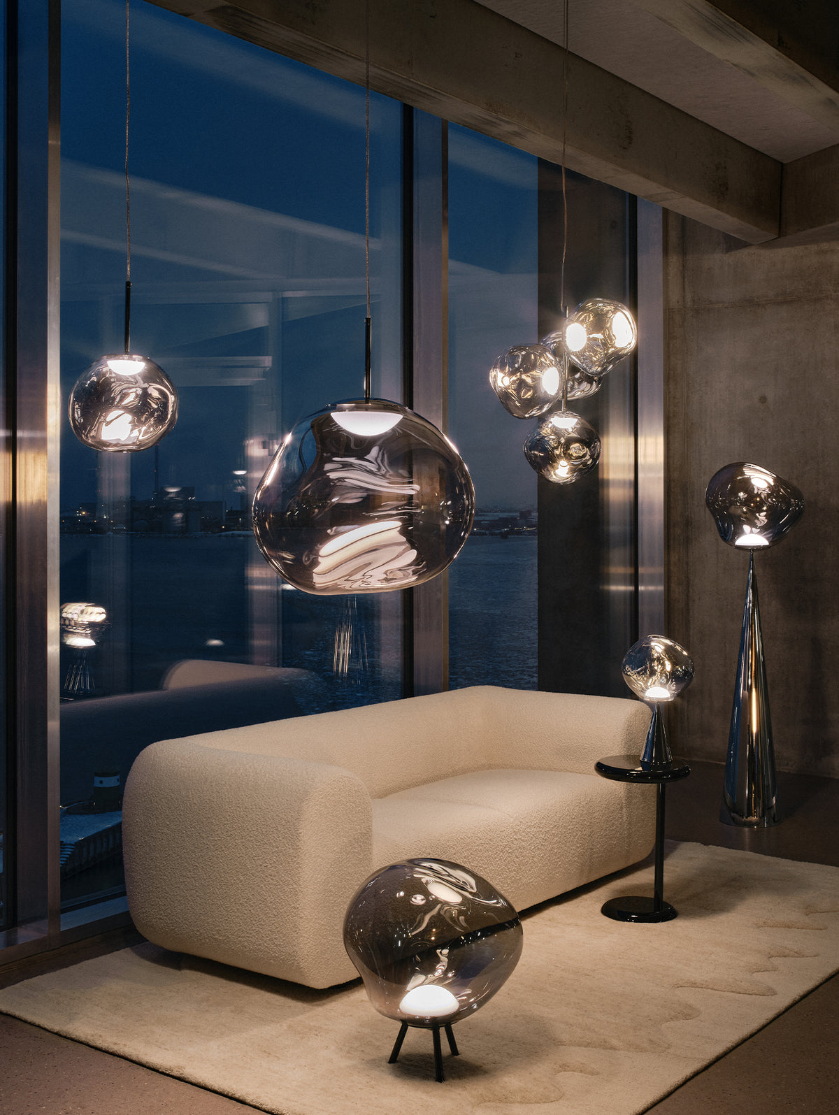 Melt Large LED Portable Lamp by Tom Dixon - Nickel