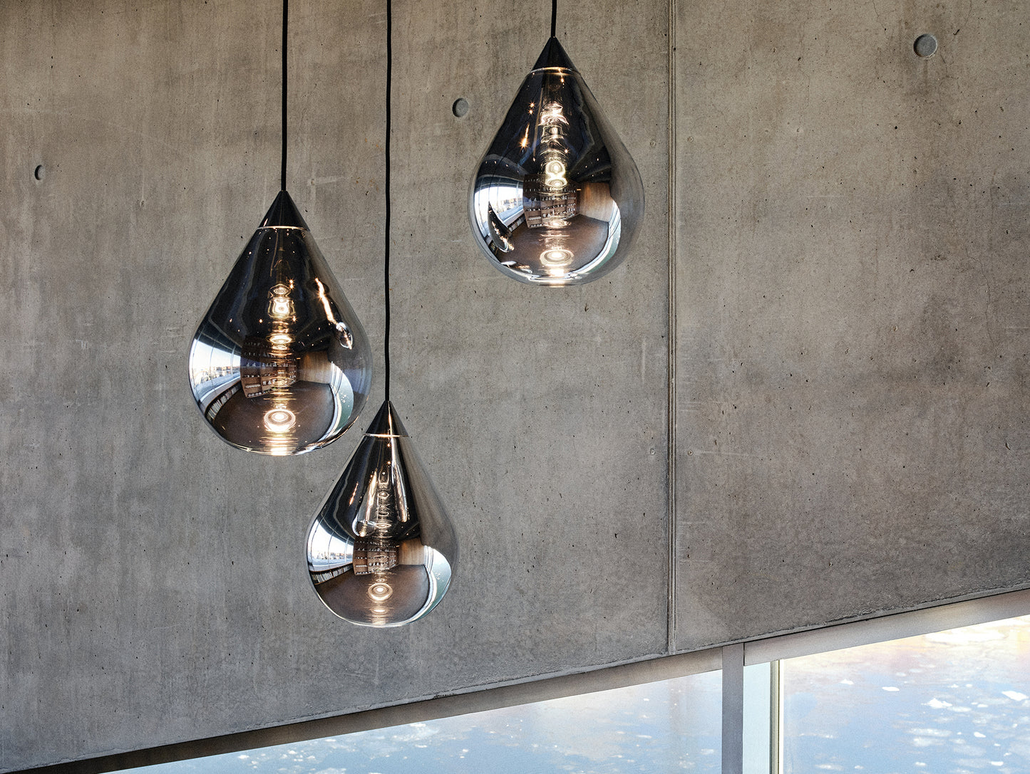 Flare Bead Silver LED Pendant Light by Tom Dixon