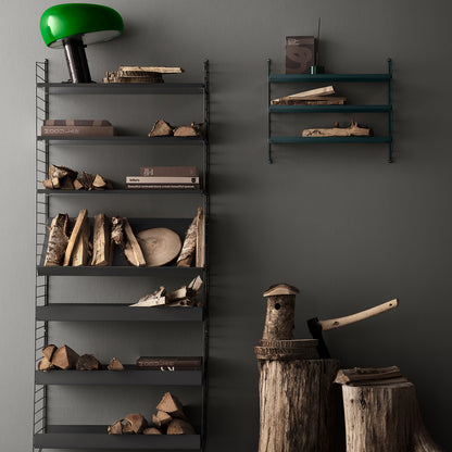 String Metal Shelves by String - High Edge / Dark Grey