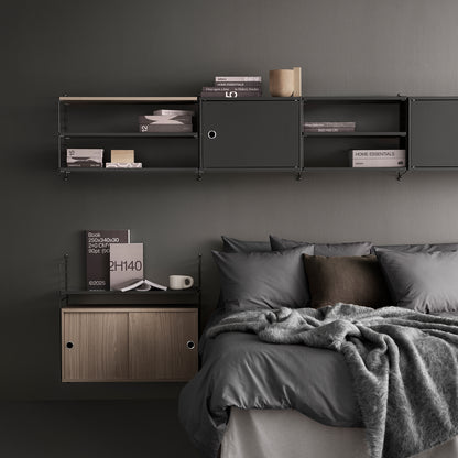 String System Cabinet with Swing Door by String - Dark Grey