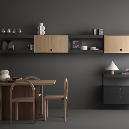 String System Chest with 2 Drawers by String - Wide / Dark Grey