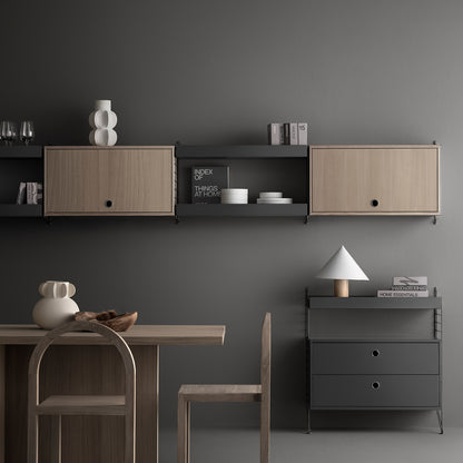 String Metal Shelves by String - High Edge / Dark Grey