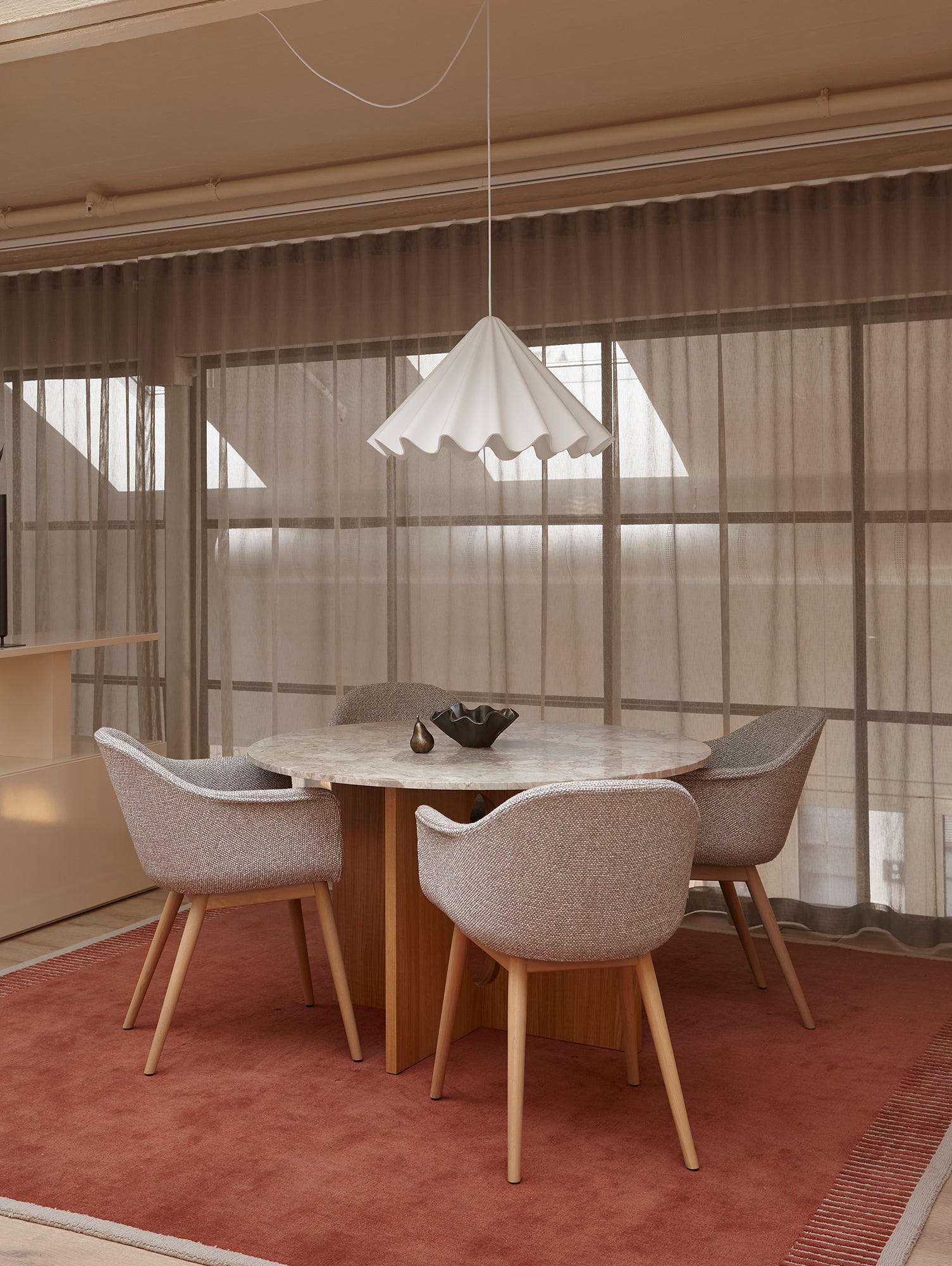 Androgyne Dining Table (Marble Edition) by Menu - Kunis Breccia Stone Top / Natural Oak Veneer Base