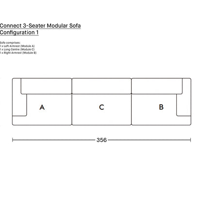 Connect 3-Seater Modular Sofa by Muuto - Configuration 1