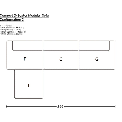 Connect 3-Seater Modular Sofa by Muuto - Configuration 3