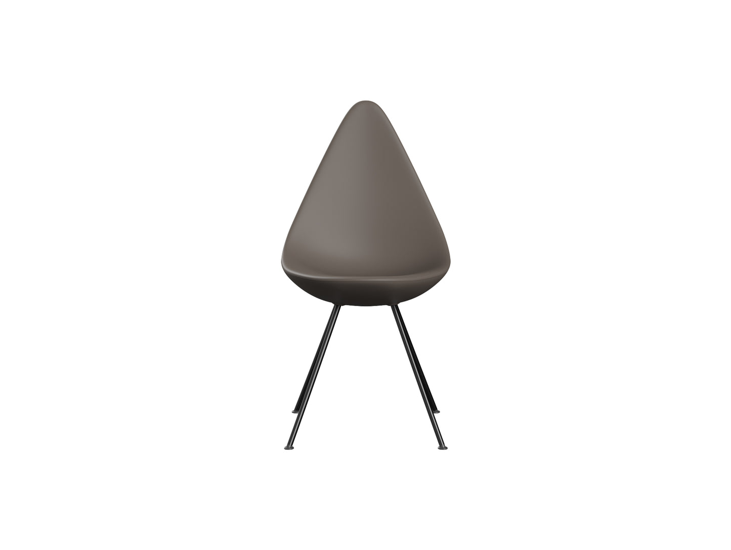 Drop Dining Chair Plastic (3110) by Fritz Hansen - Deep Clay / Black Base