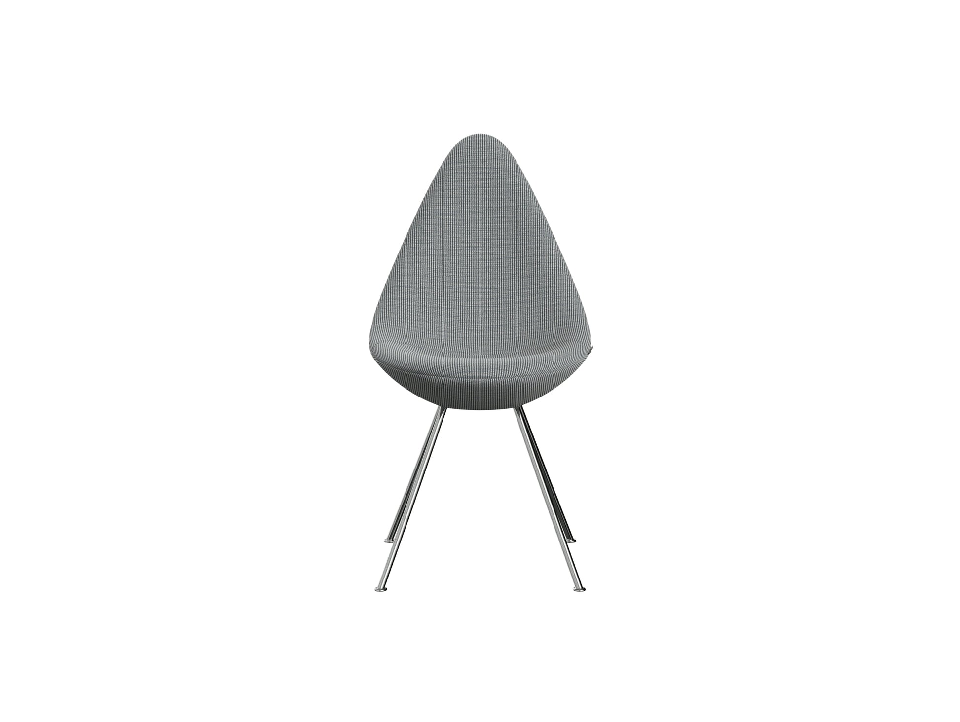 Drop Dining Chair 3110 by Fritz Hansen -  Chromed Steel / Fuse Cool Grey 131