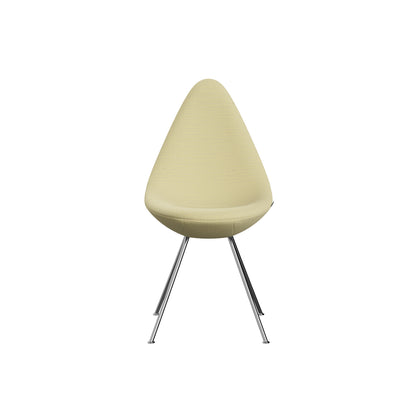 Drop Dining Chair 3110 by Fritz Hansen -  Chromed Steel / Fuse Butter Yellow 421