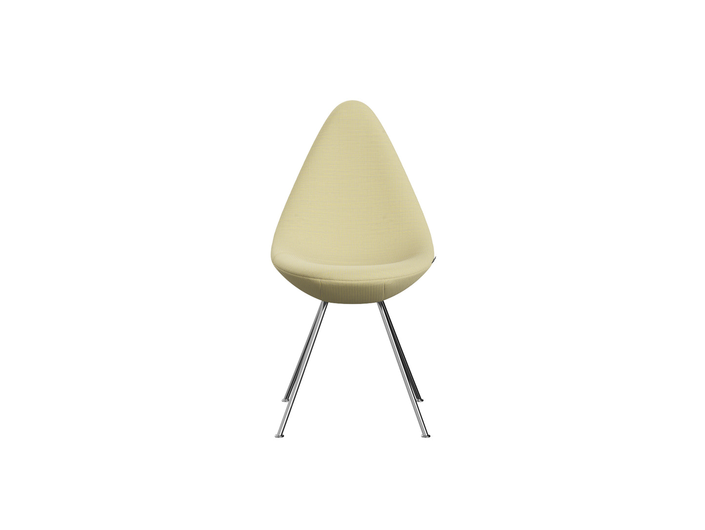 Drop Dining Chair 3110 by Fritz Hansen -  Chromed Steel / Fuse Butter Yellow 421