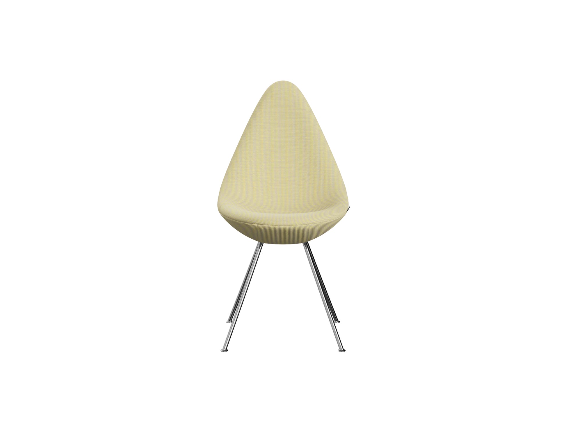 Drop Dining Chair 3110 by Fritz Hansen -  Chromed Steel / Fuse Butter Yellow 421