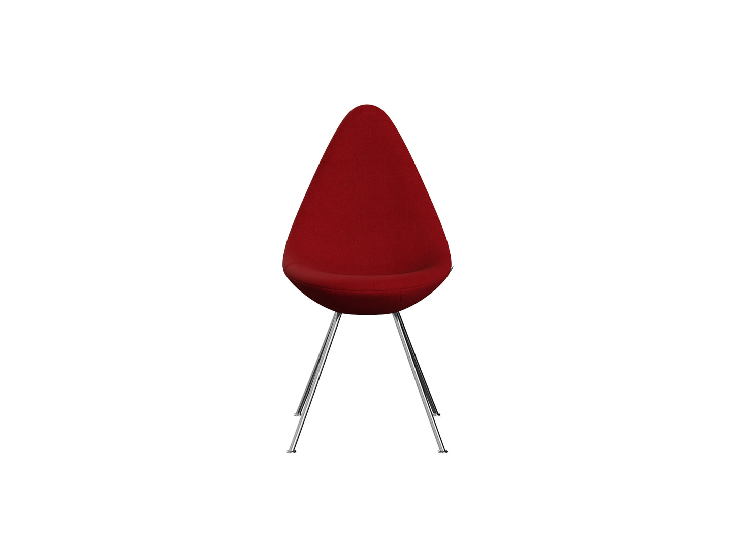 Drop Dining Chair 3110 by Fritz Hansen -  Chromed Steel / Hallingdal 65 674