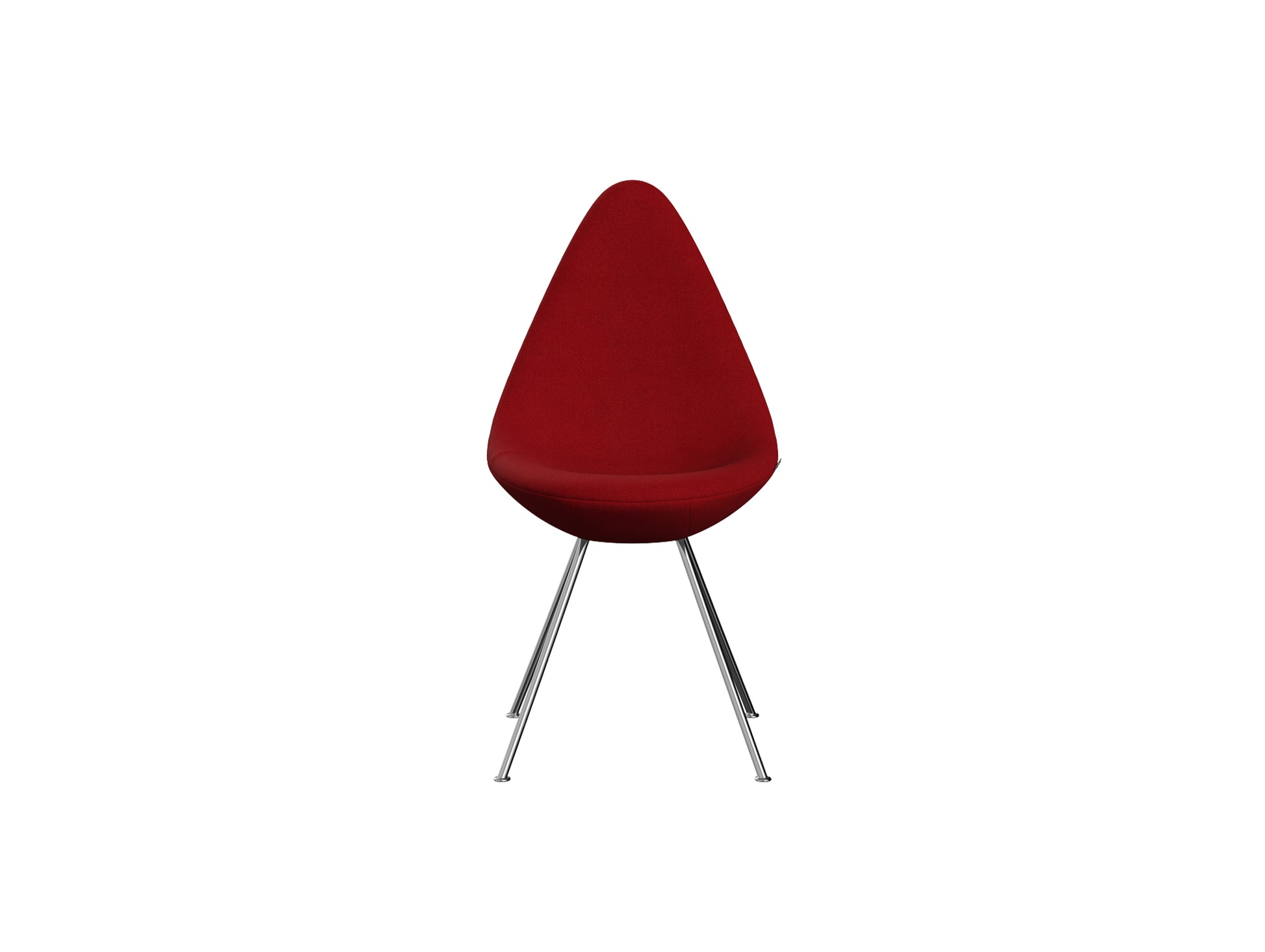 Drop Dining Chair 3110 by Fritz Hansen -  Chromed Steel / Hallingdal 65 674