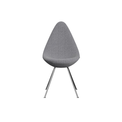Drop Dining Chair 3110 by Fritz Hansen -  Chromed Steel / Karakorum Antracite 005